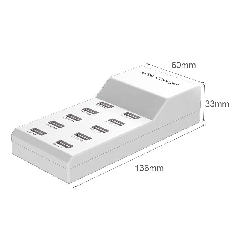 USB multi port mobile phone charger