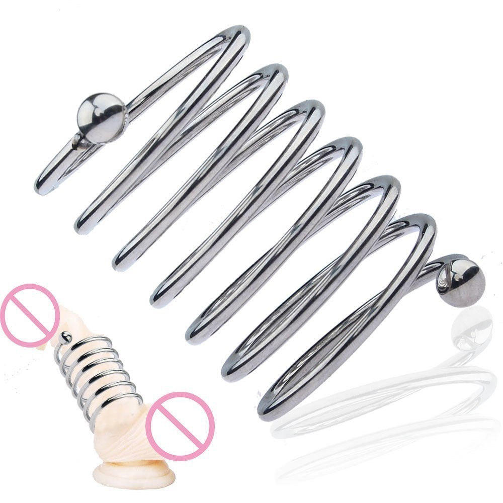 Stainless Dildo Ring Wave Thread Cock Rings