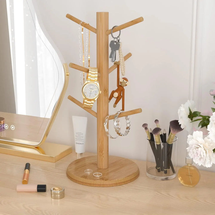 Bamboo Mug Holder 6 Hooks