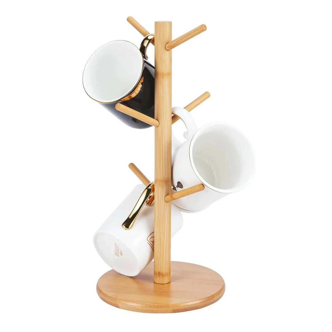 Bamboo Mug Holder 6 Hooks