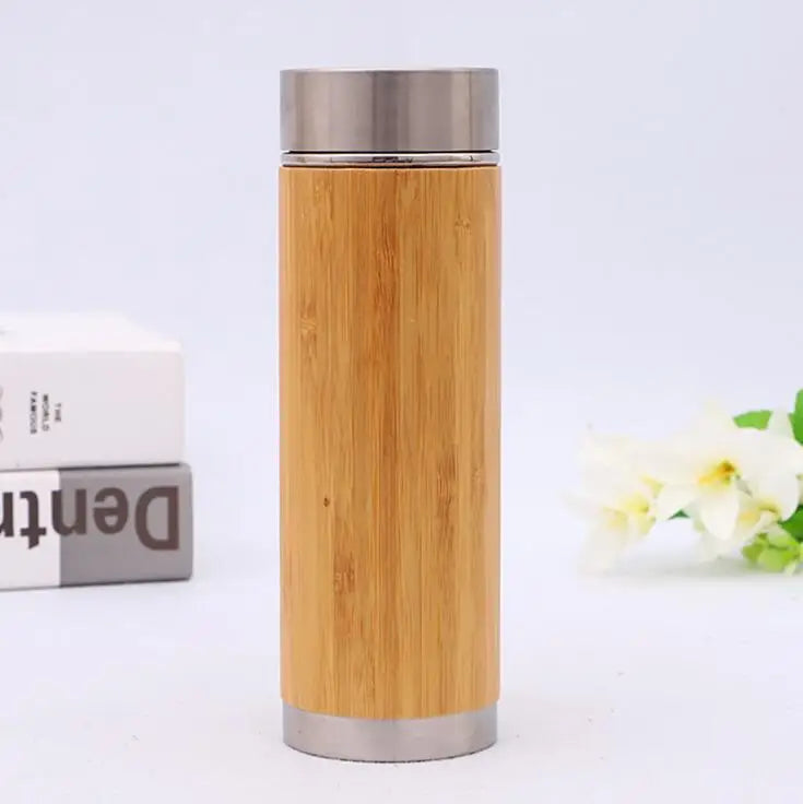 Double Wall Bamboo Insulated Thermos