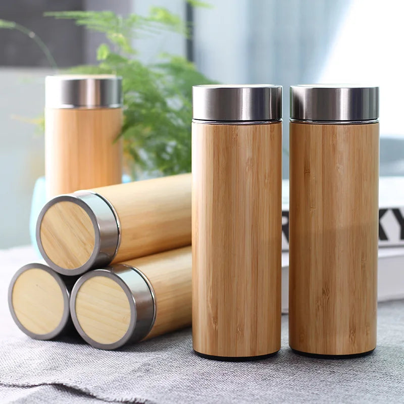 Double Wall Bamboo Insulated Thermos