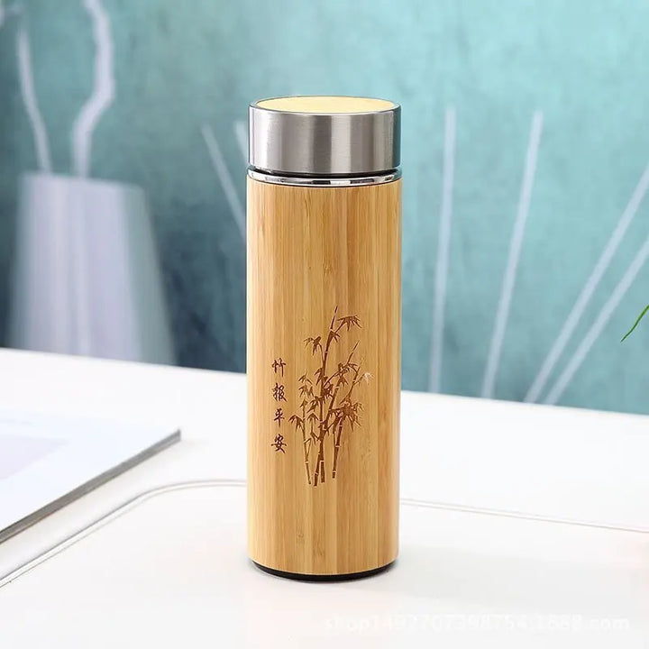 Double Wall Bamboo Insulated Thermos