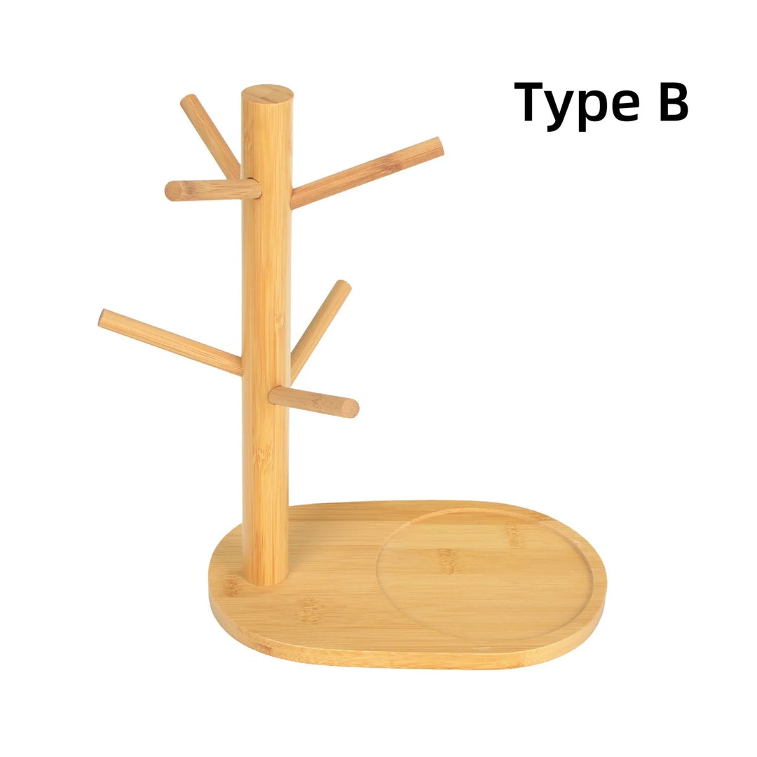 Bamboo Mug Holder 6 Hooks