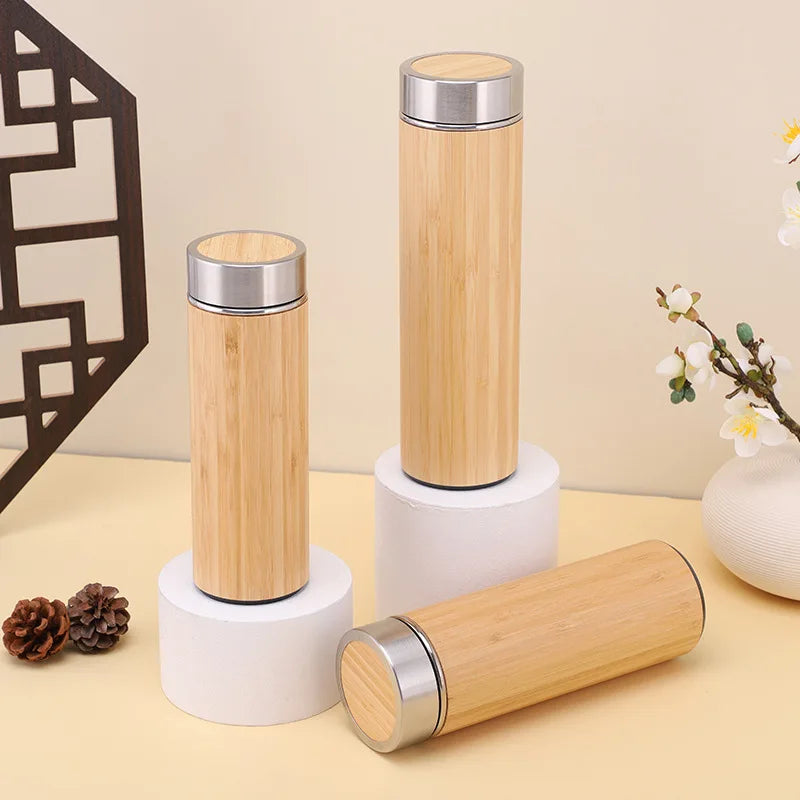 Double Wall Bamboo Insulated Thermos