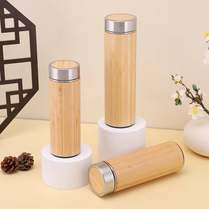 Double Wall Bamboo Insulated Thermos