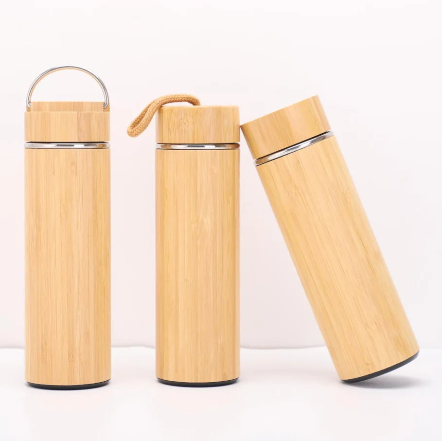 Double Wall Bamboo Insulated Thermos